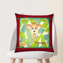 Namenskissen-Hülle Dschungeltiere mit Wunschname + Datum bestickt 40x40cm